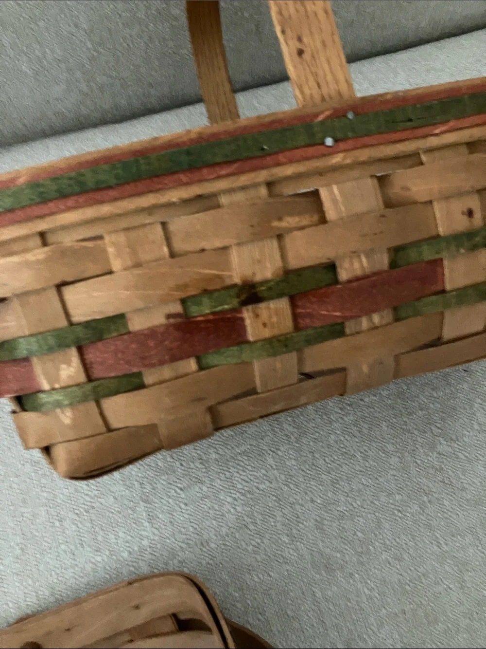 Group of 3 Handwoven Rustic Natural Wood Basket - Neutral Tan
